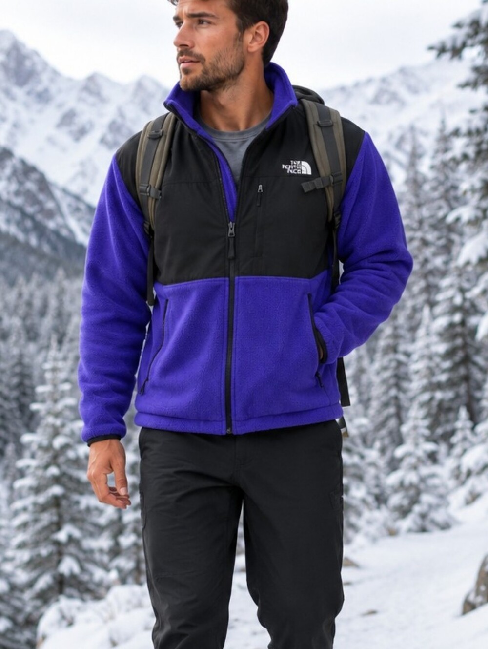 The North Face Men’s Denali Purple & Black Performance Fleece Jacket